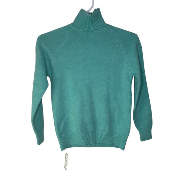 Ziying Women's Medium Sweater Turtleneck Blue Turquoise Knit Long Sleeve NWT - Picture 1 of 5